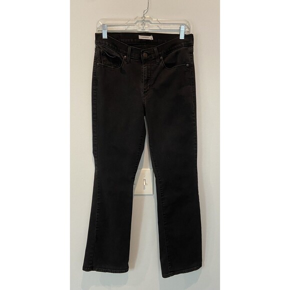 Levis Womens 10 Classic Bootcut Jeans Black Cotton Blend Stretch Mid Rise - Picture 1 of 11